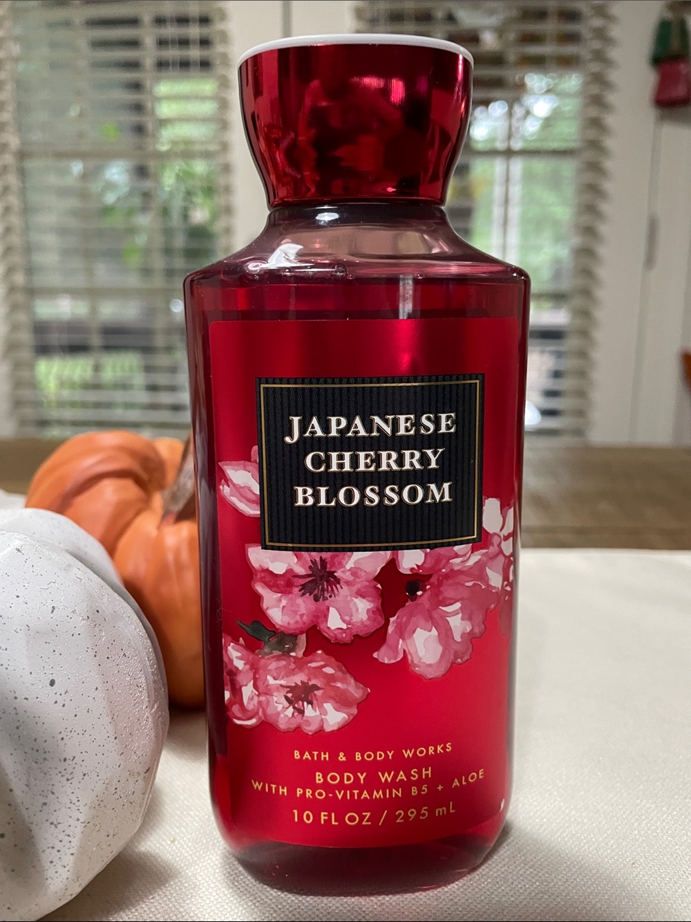Bath & Body Works Japanese Cherry Blossom Red Body Wash Bottle